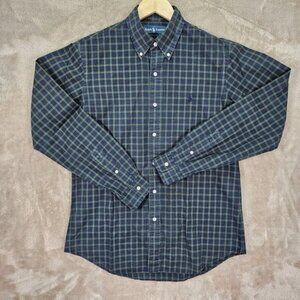 Ralph Lauren Dress Shirt Men's 15.5 - 39 Green Blue Paid Button-Down Long Sleeve